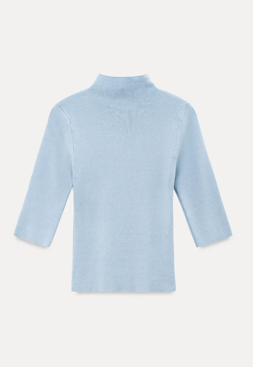 High Neck Three Quarter Sleeve Wool Knit Sweater