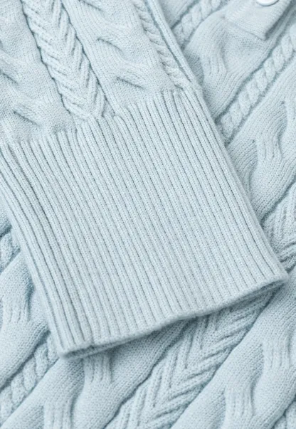 Cable Knit Henley Neck Long Sleeve Woolen Knit Sweater