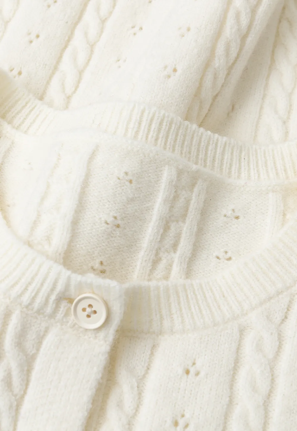 Cable Knit Button Front Cardigan