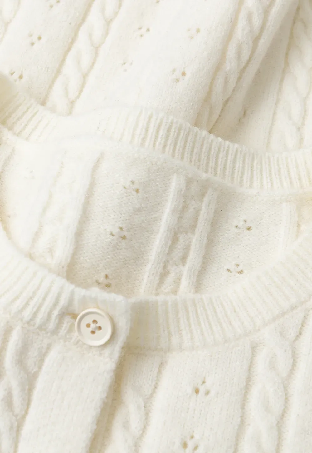 Cable Knit Button Front Cardigan