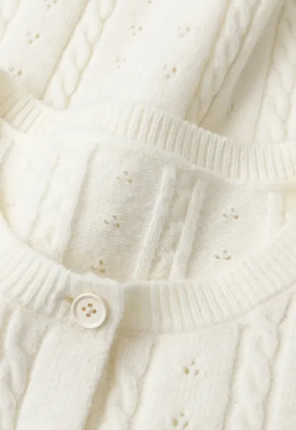 Cable Knit Button Front Cardigan
