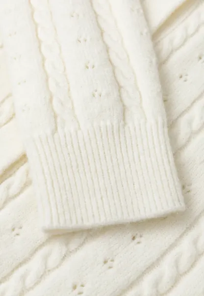 Cable Knit Button Front Cardigan