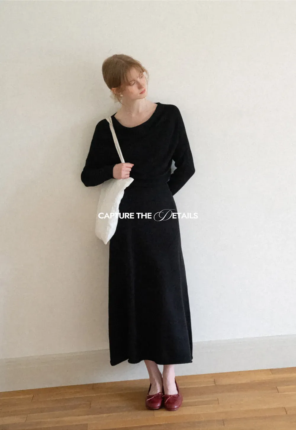 Asymmetrical Wrap Knit Sweater and Flowing Skirt