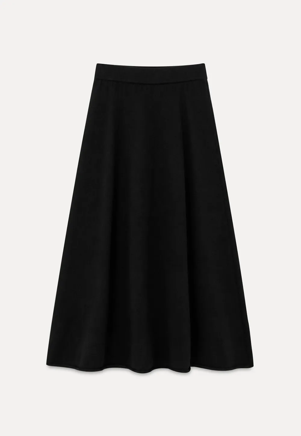 Asymmetrical Wrap Knit Sweater and Flowing Skirt