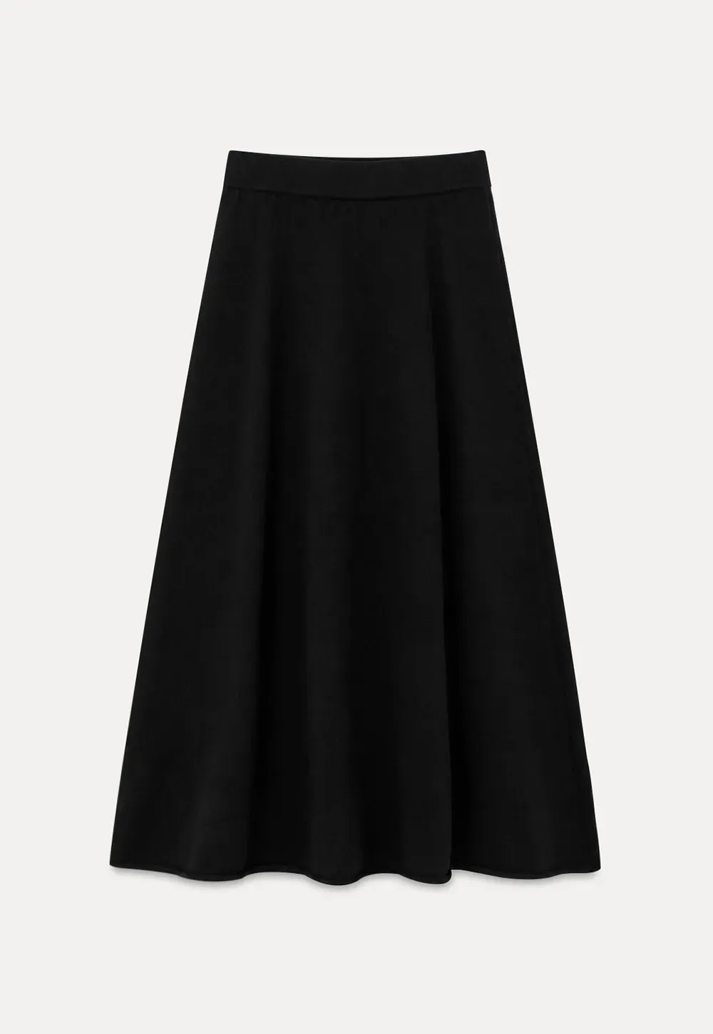 Asymmetrical Wrap Knit Sweater and Flowing Skirt