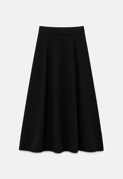 Asymmetrical Wrap Knit Sweater and Flowing Skirt