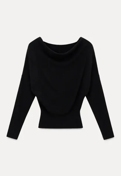 Asymmetrical Wrap Knit Sweater and Flowing Skirt