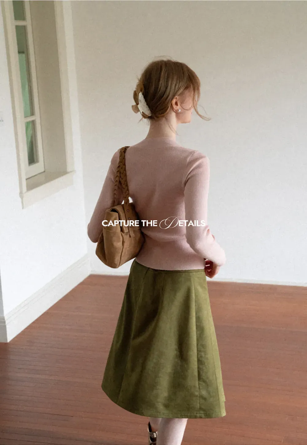 Ribbed Knit Square Neck Long Sleeve Top
