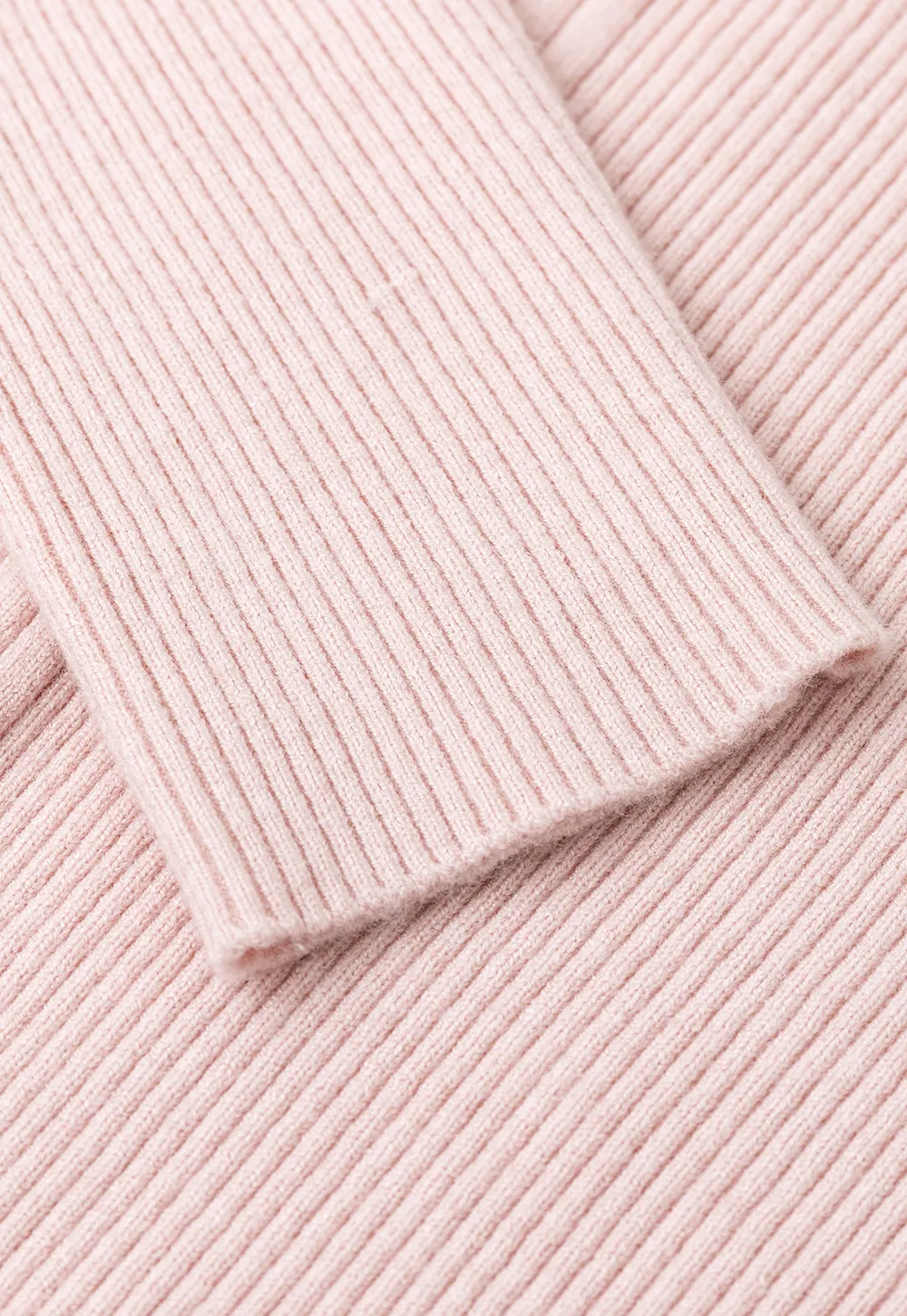 Ribbed Knit Square Neck Long Sleeve Top