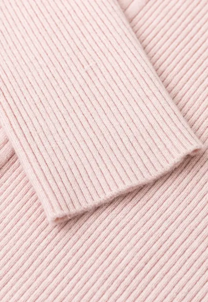 Ribbed Knit Square Neck Long Sleeve Top
