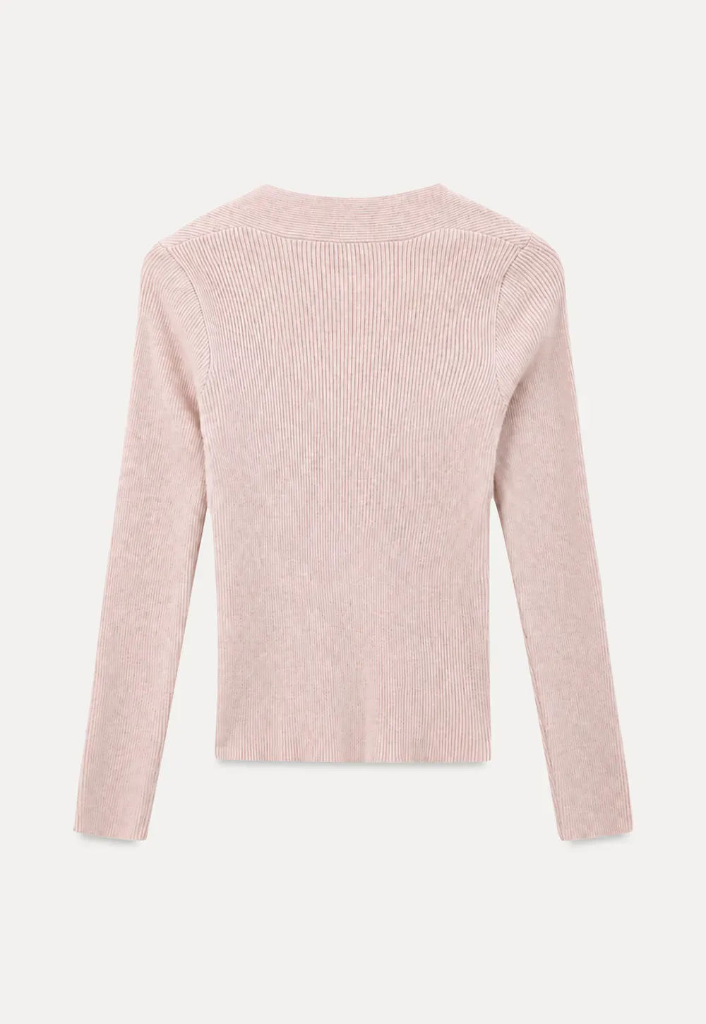 Ribbed Knit Square Neck Long Sleeve Top