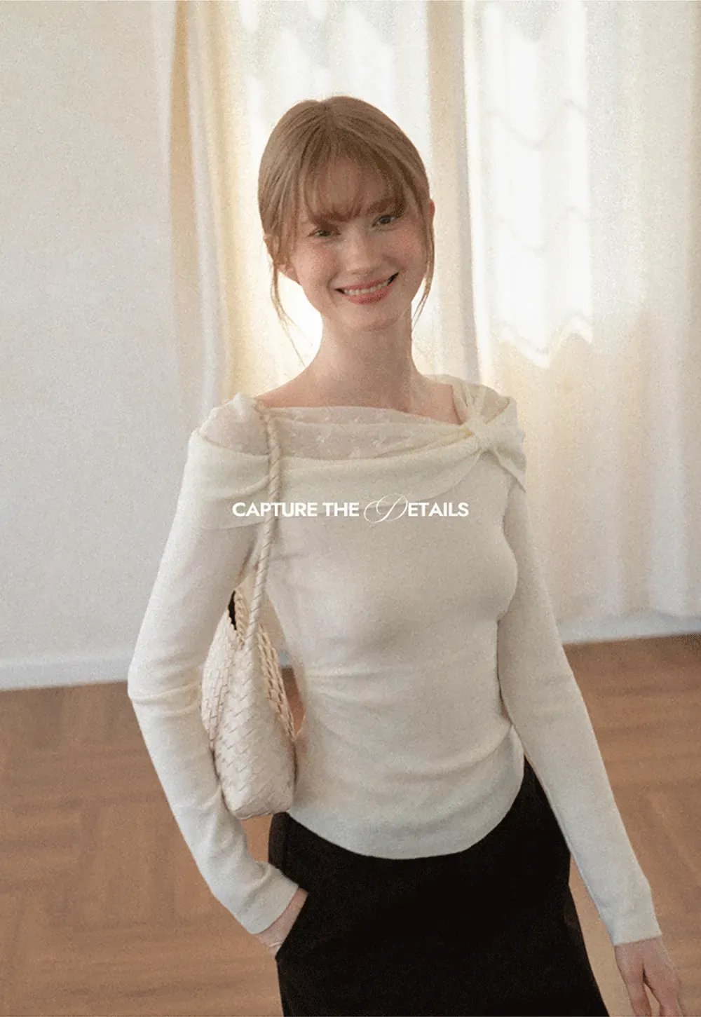 Off Shoulder Draped Neck Woolen Knit Sweater
