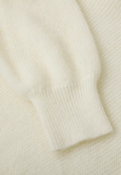 Ruffled V Neck Knit Sweater