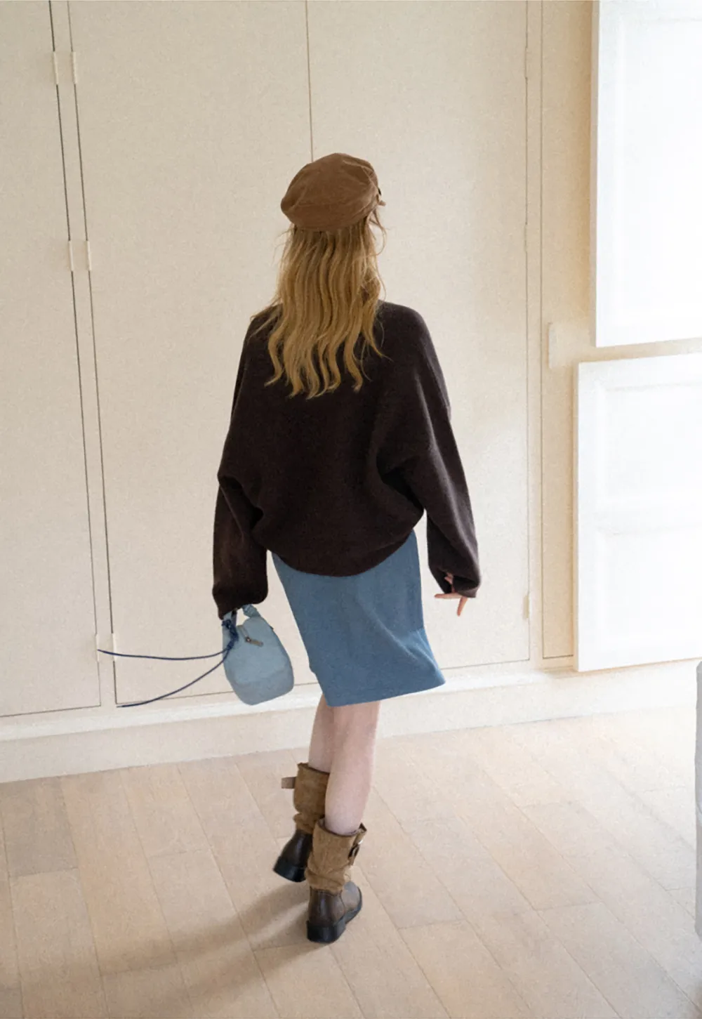Oversized Cardigan with Drawstring Top Woolen Knit Sweater