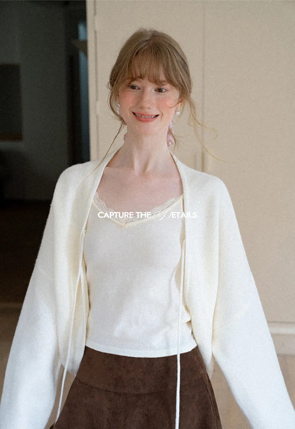 Oversized Cardigan with Drawstring Top Woolen Knit Sweater