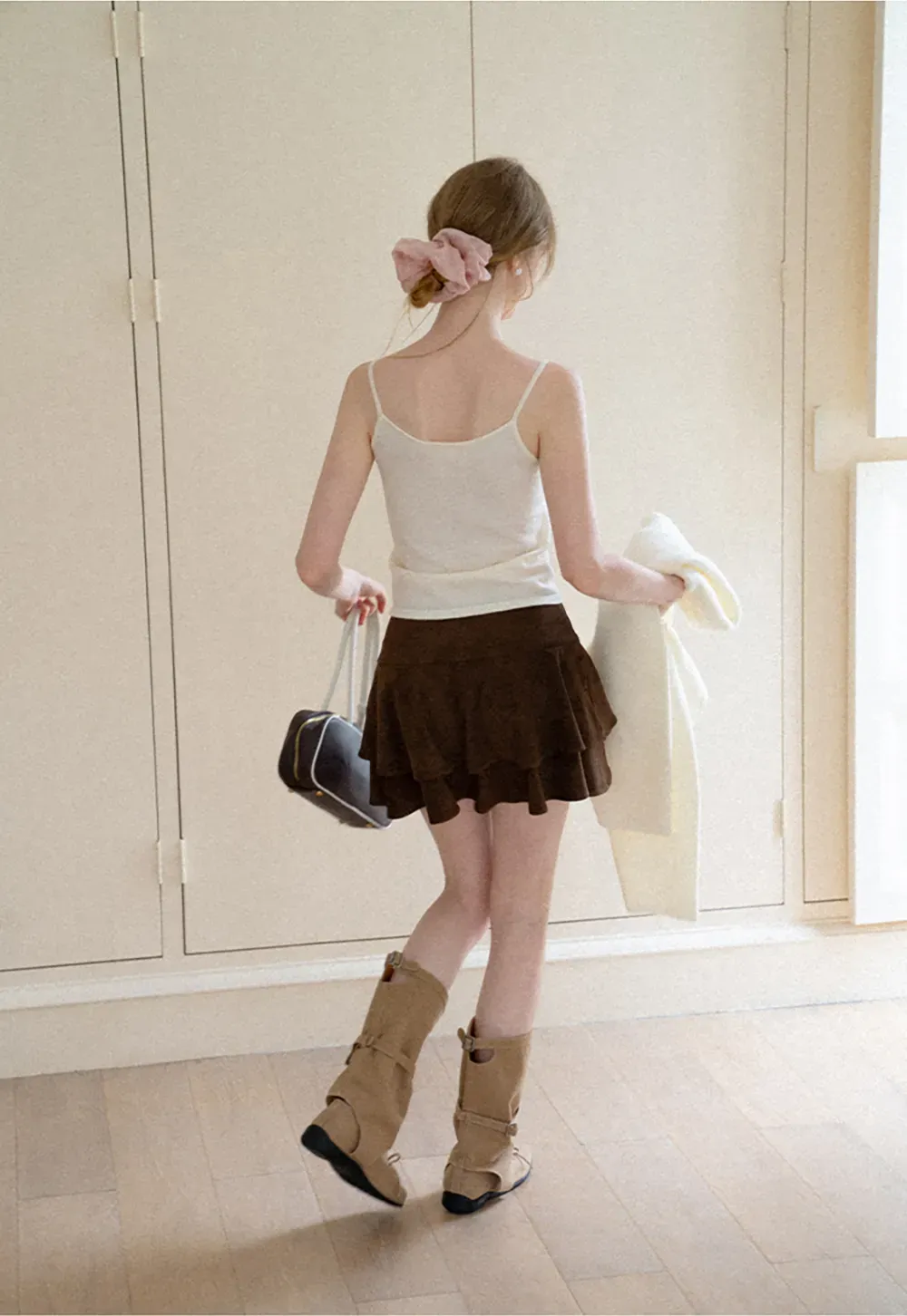 Oversized Cardigan with Drawstring Top Woolen Knit Sweater