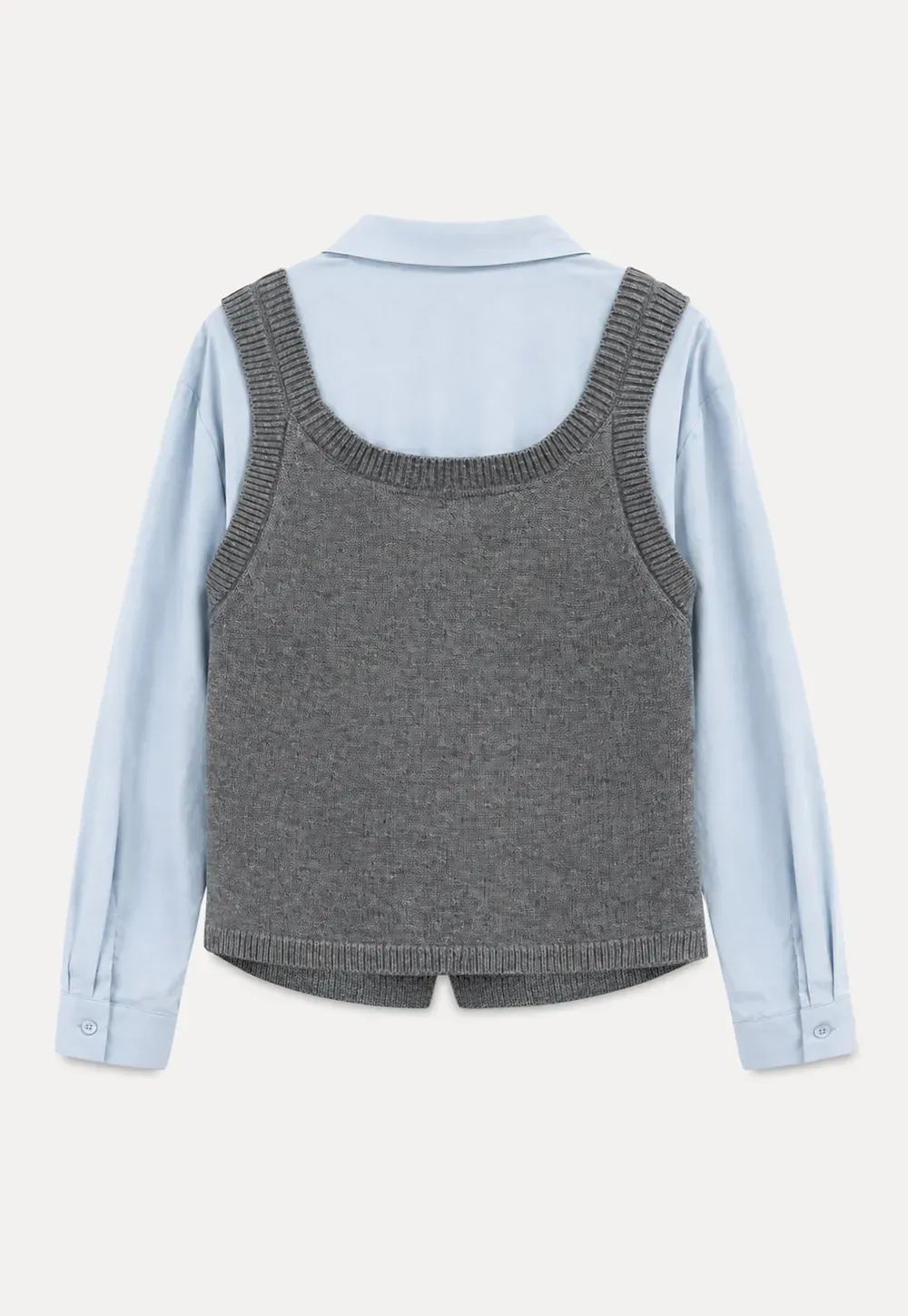 V Neck Knit Vest with Front Tie Detail