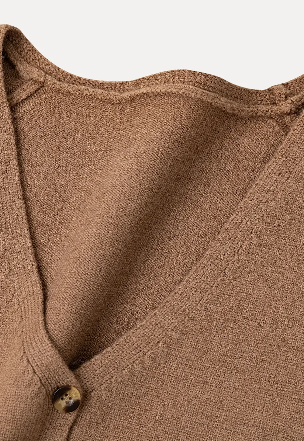 V Neck Button Front Ribbed Knit Sweater