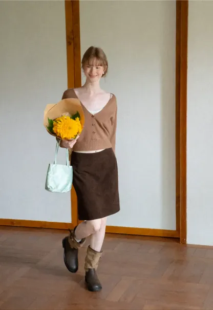 V Neck Button Front Ribbed Knit Sweater