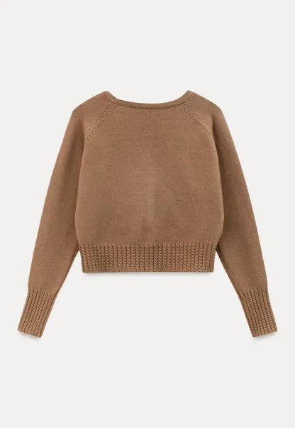 V Neck Button Front Ribbed Knit Sweater