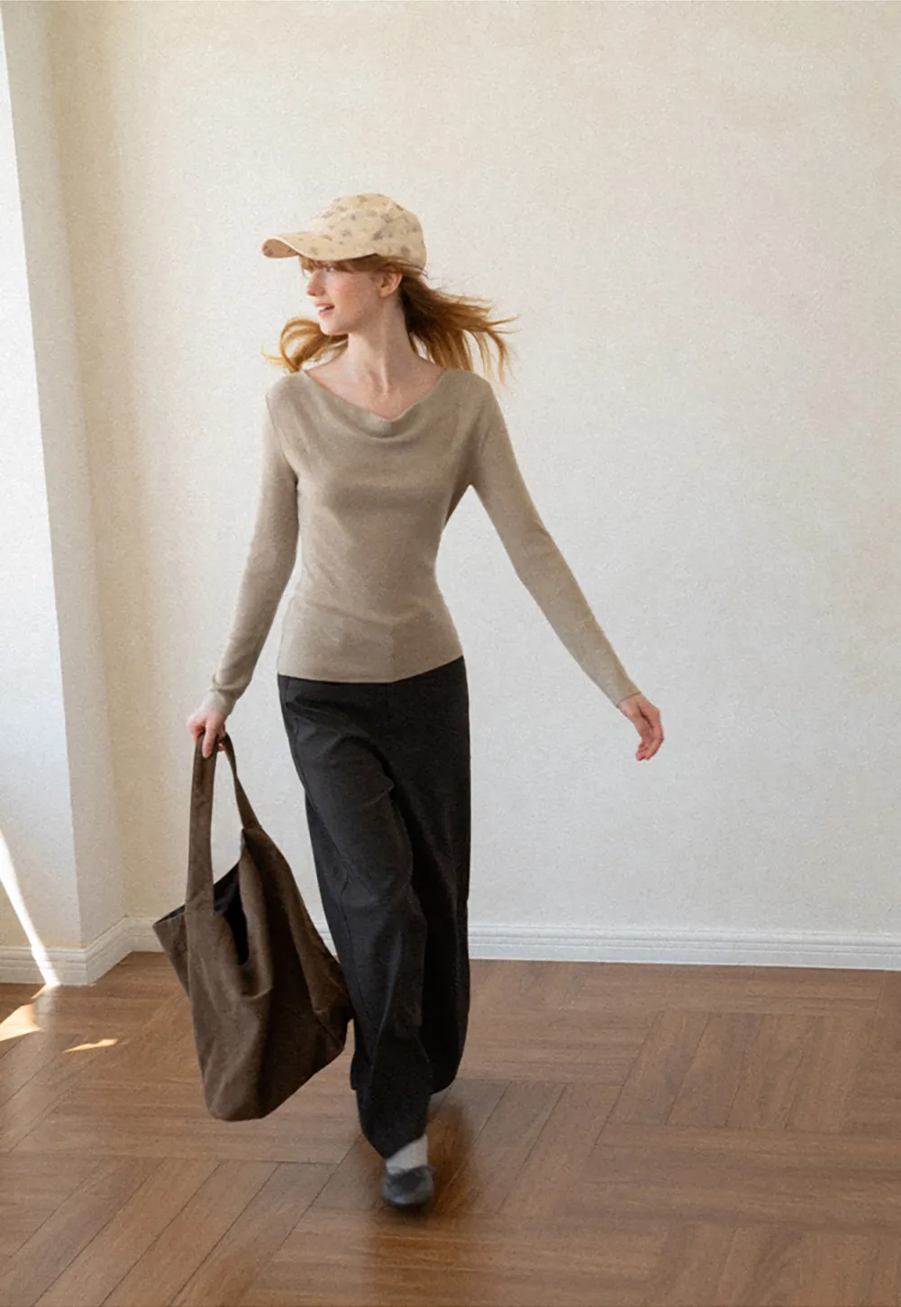 Open Back Long Sleeve Knit Sweater