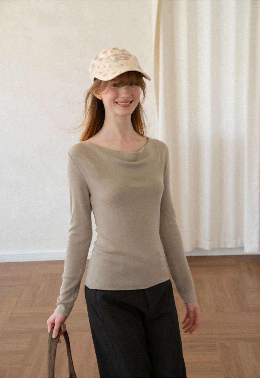 Open Back Long Sleeve Knit Sweater