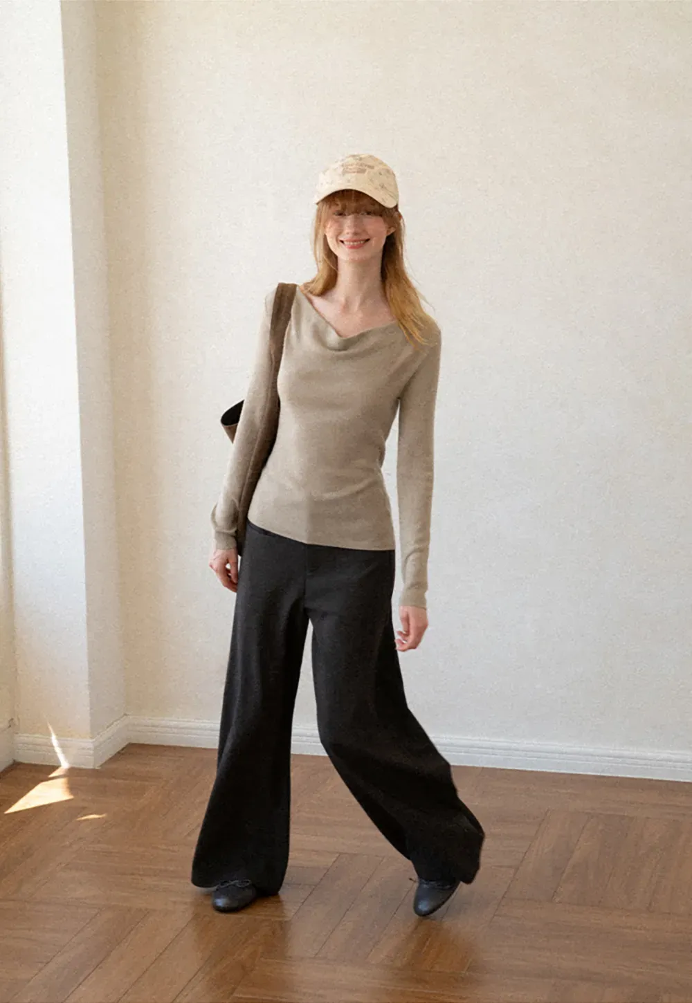 Open Back Long Sleeve Knit Sweater