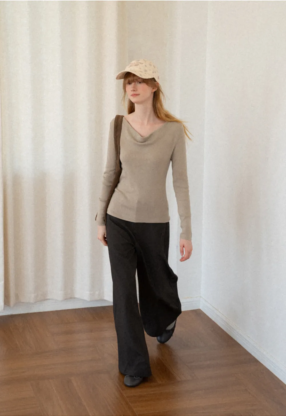 Open Back Long Sleeve Knit Sweater