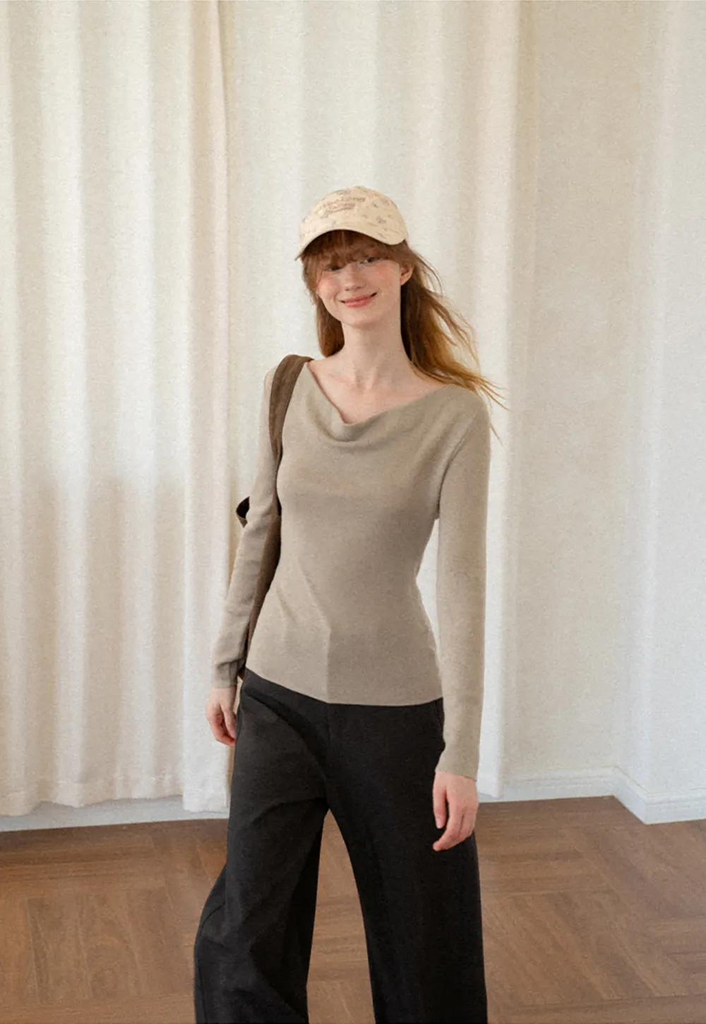 Open Back Long Sleeve Knit Sweater