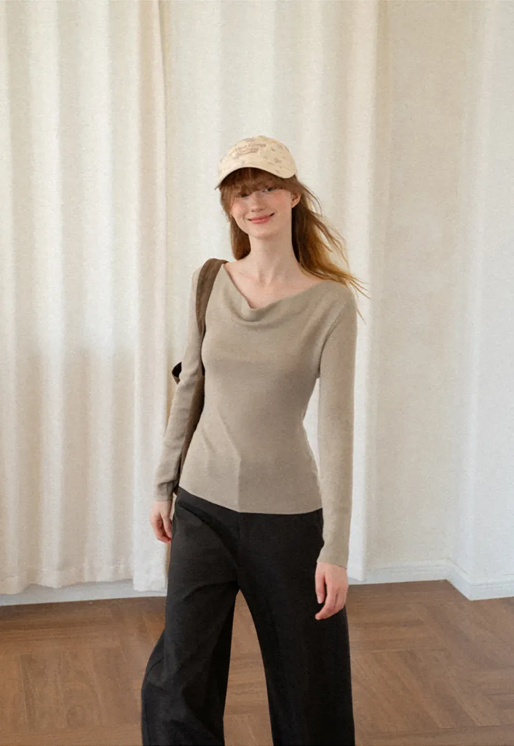Open Back Long Sleeve Knit Sweater