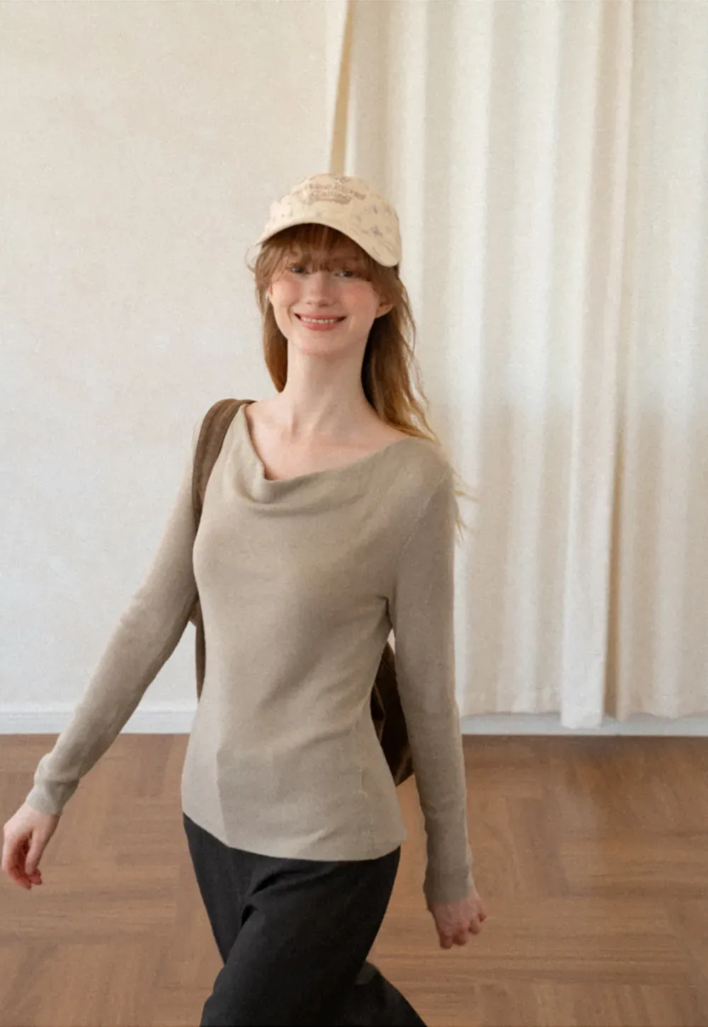 Open Back Long Sleeve Knit Sweater
