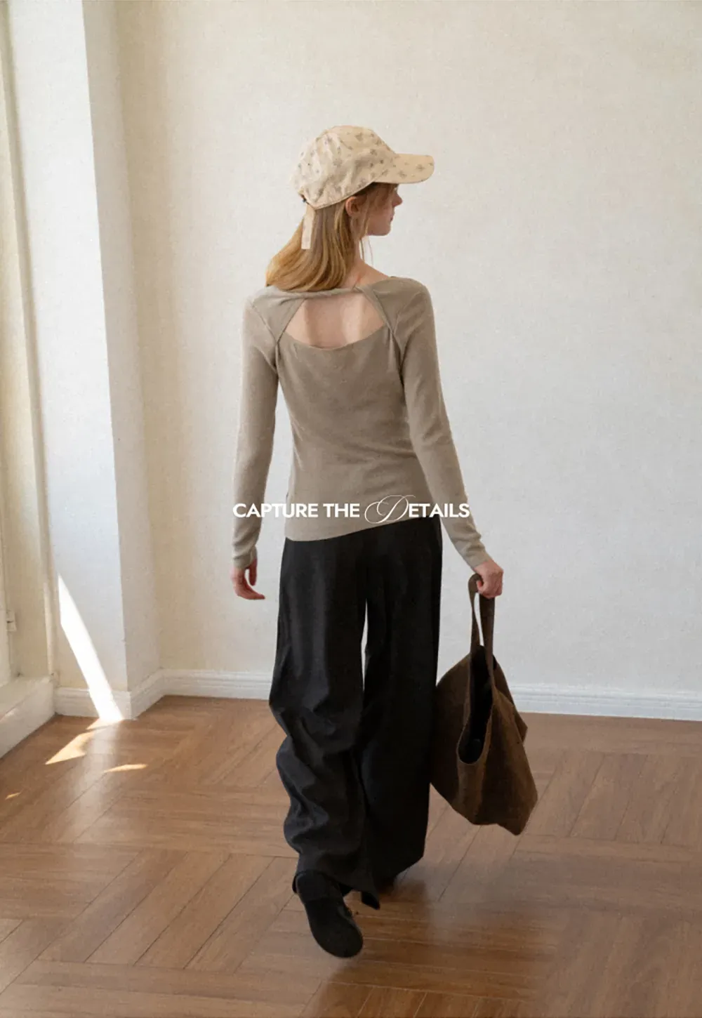 Open Back Long Sleeve Knit Sweater