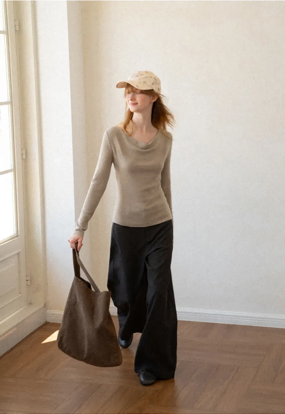 Open Back Long Sleeve Knit Sweater