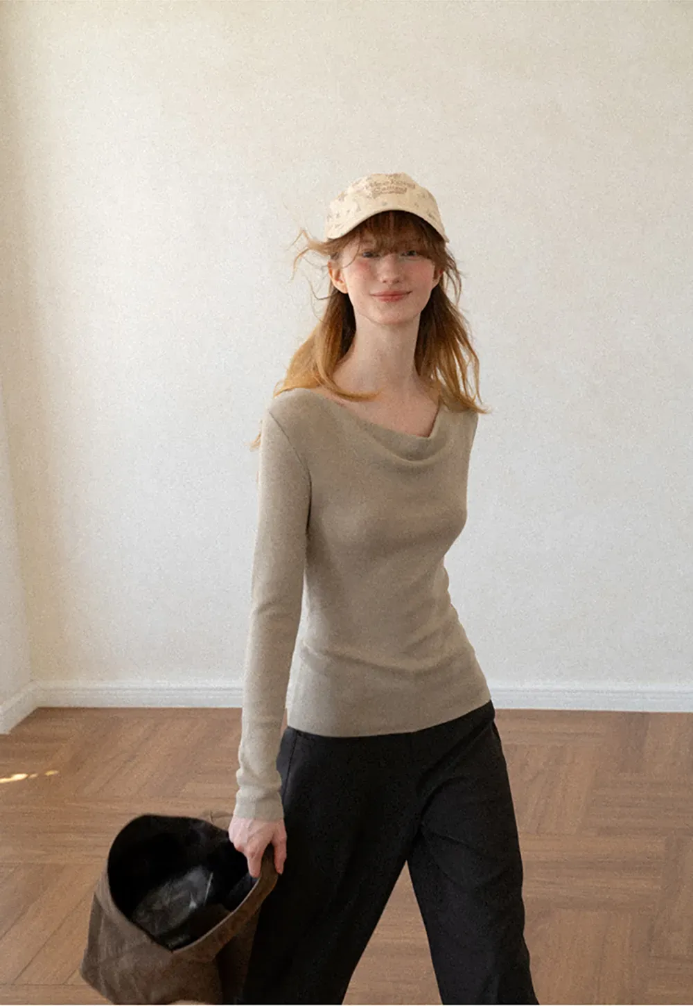 Open Back Long Sleeve Knit Sweater