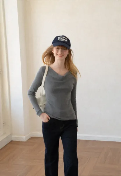 Open Back Long Sleeve Knit Sweater