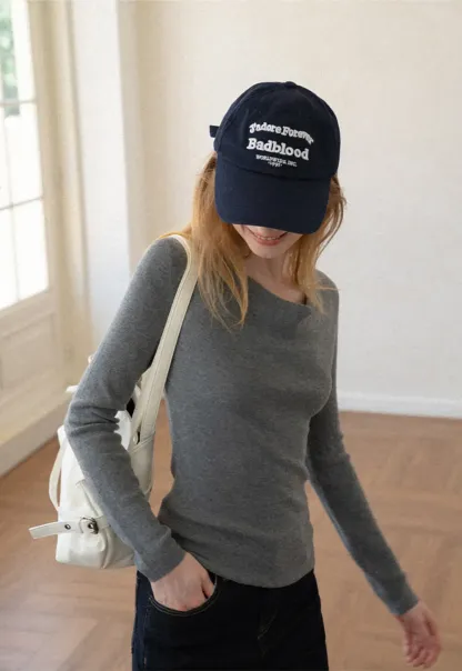 Open Back Long Sleeve Knit Sweater