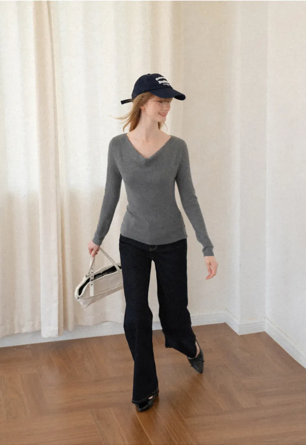 Open Back Long Sleeve Knit Sweater