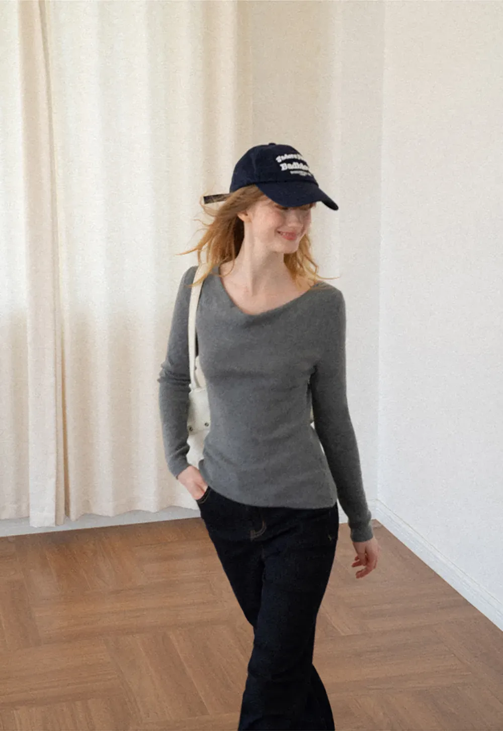 Open Back Long Sleeve Knit Sweater