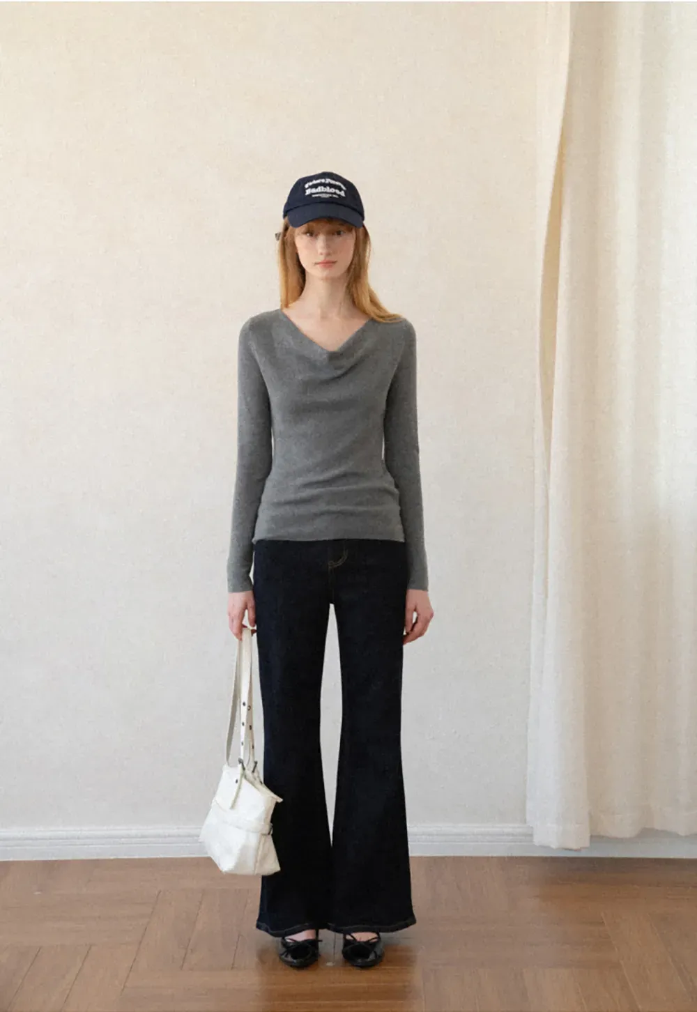Open Back Long Sleeve Knit Sweater