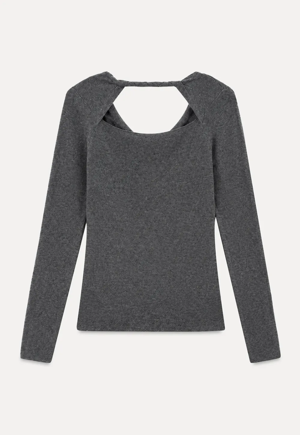 Open Back Long Sleeve Knit Sweater