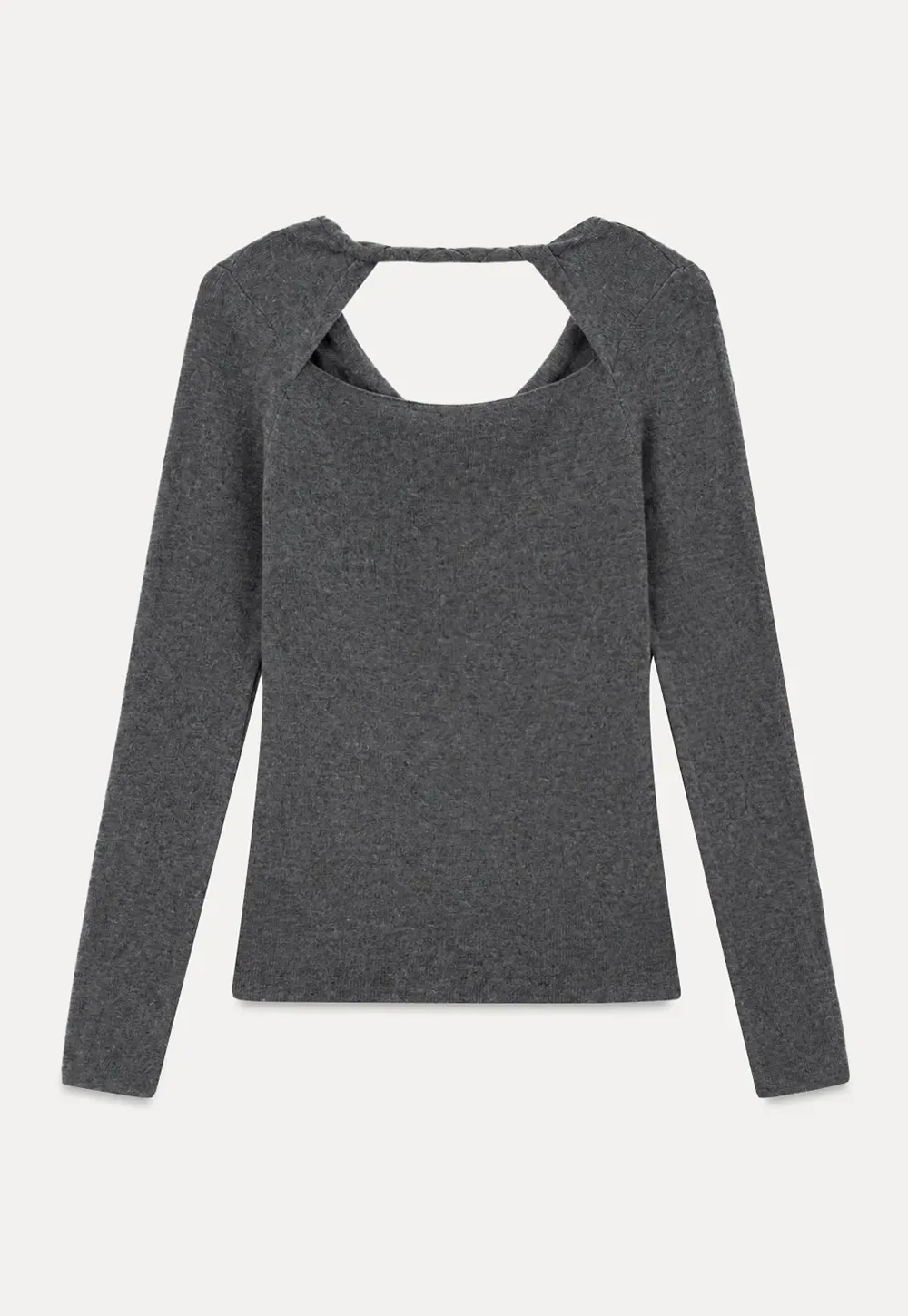 Open Back Long Sleeve Knit Sweater