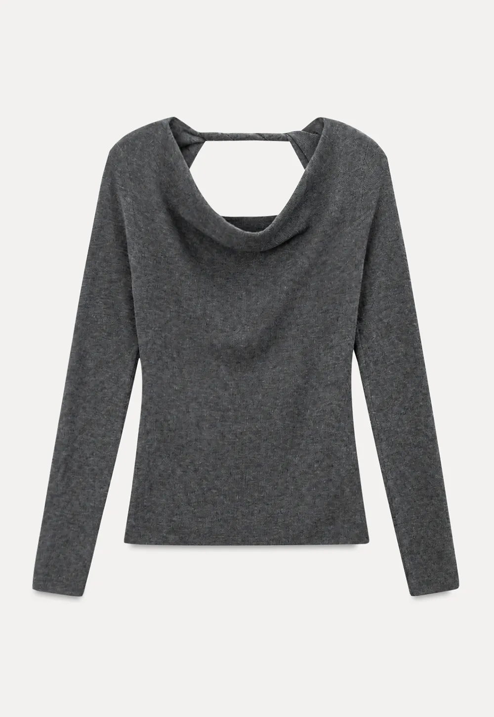 Open Back Long Sleeve Knit Sweater