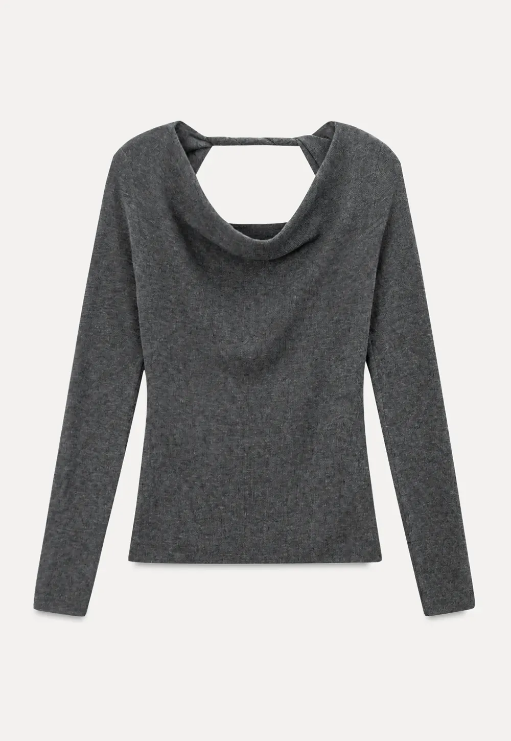 Open Back Long Sleeve Knit Sweater