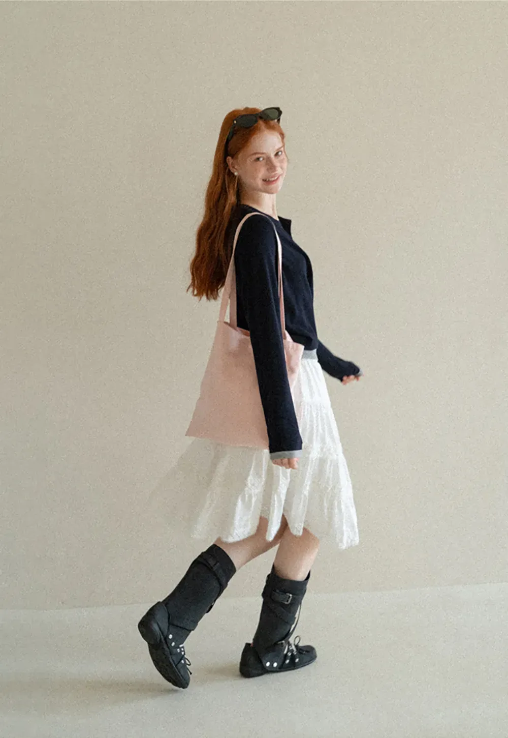 Button Front Cardigan with Contrasting Cuff Detail Woolen Knit Sweater