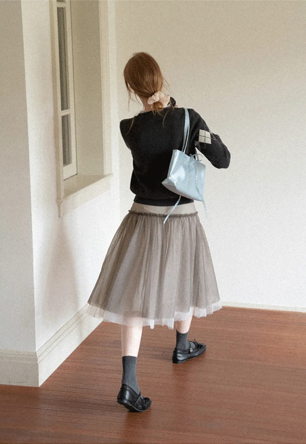 Argyle Pattern V Neck Wool Knit Sweater