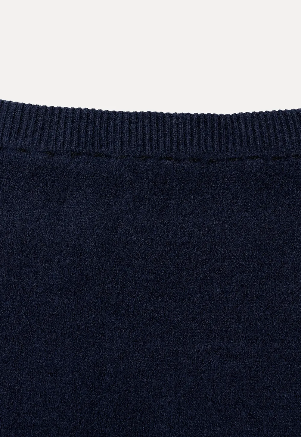 Contrast Collar Ribbed Knit Sweater and A Line Skirt