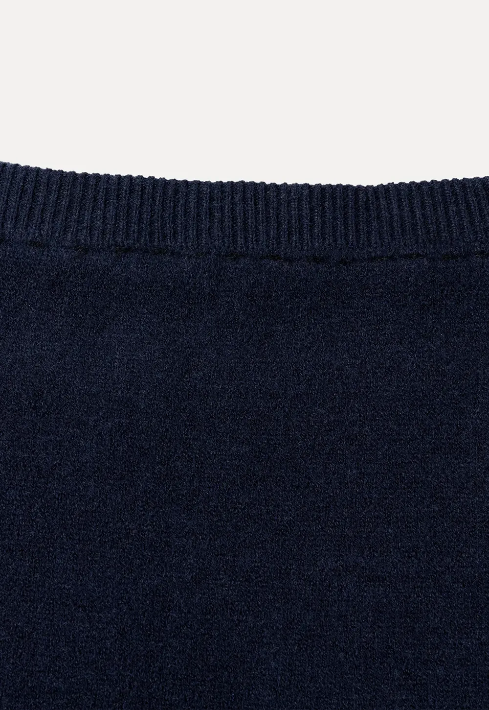 Contrast Collar Ribbed Knit Sweater and A Line Skirt