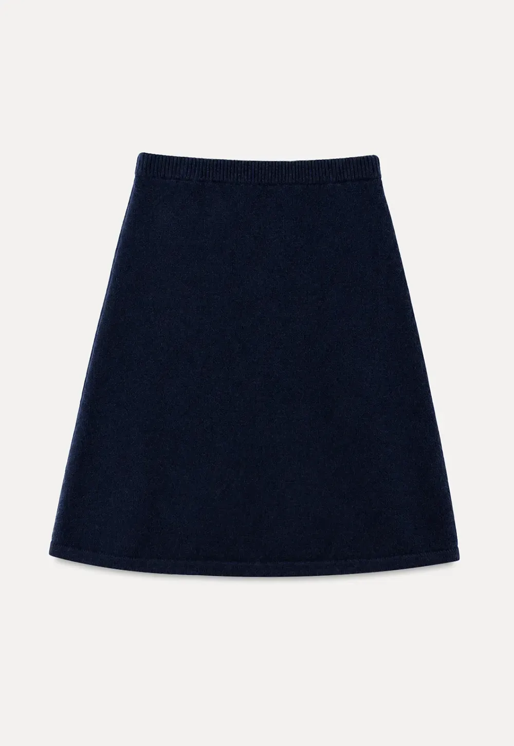 Contrast Collar Ribbed Knit Sweater and A Line Skirt