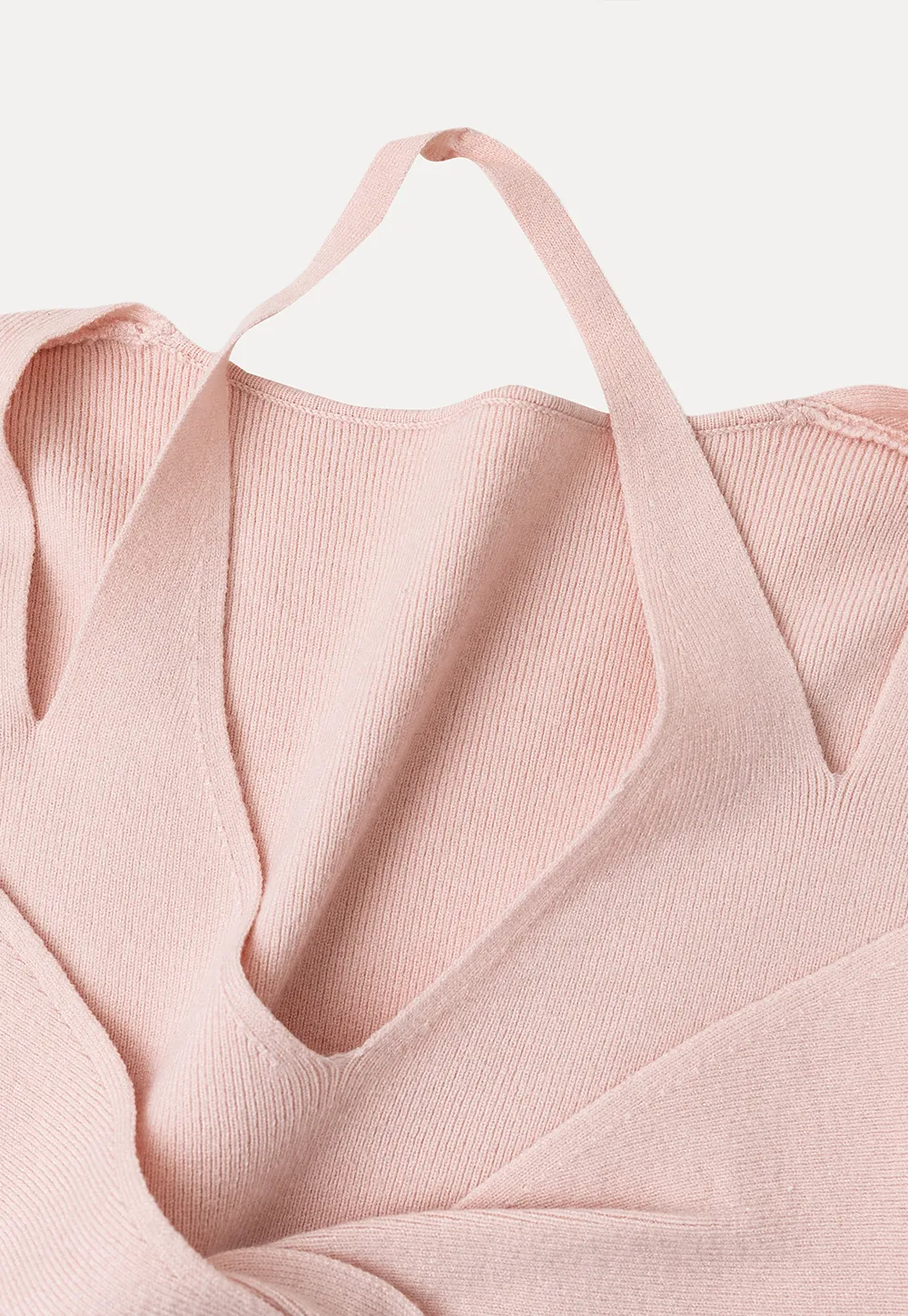 V Neck Cross Front Cutout Long Sleeve Knit Sweater