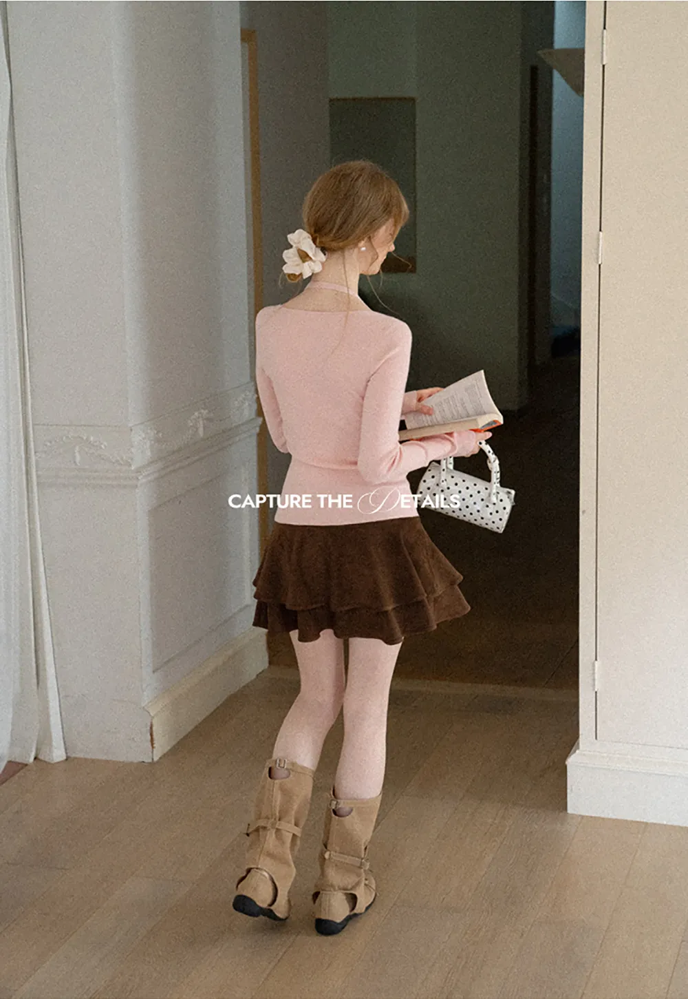 V Neck Cross Front Cutout Long Sleeve Knit Sweater